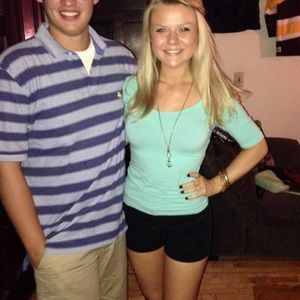 Turquoise low back top